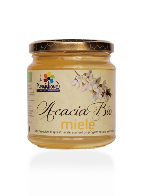 Miele di Acacia biologico in vasetto di vetro 400gr