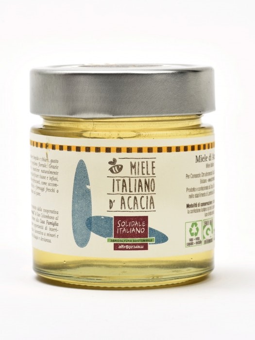 Miele di Acacia, Miele biologico, equo solidale italiano vasetto da 300gr in vetro