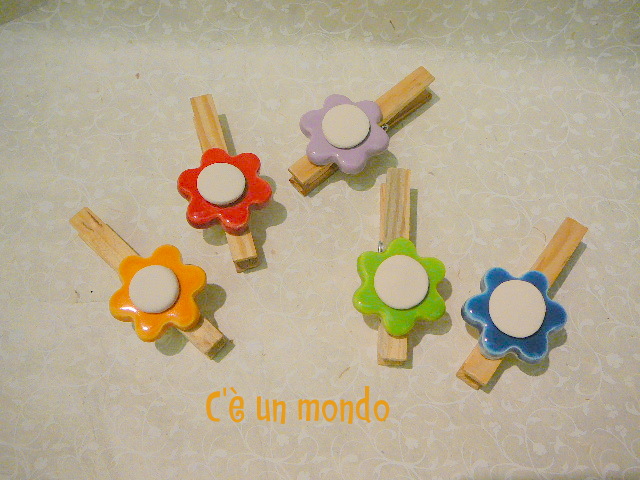 Mollette in legno e ceramica: i colori