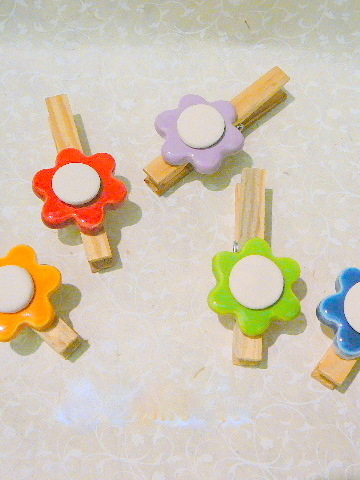 Mollette in legno e ceramica: i colori