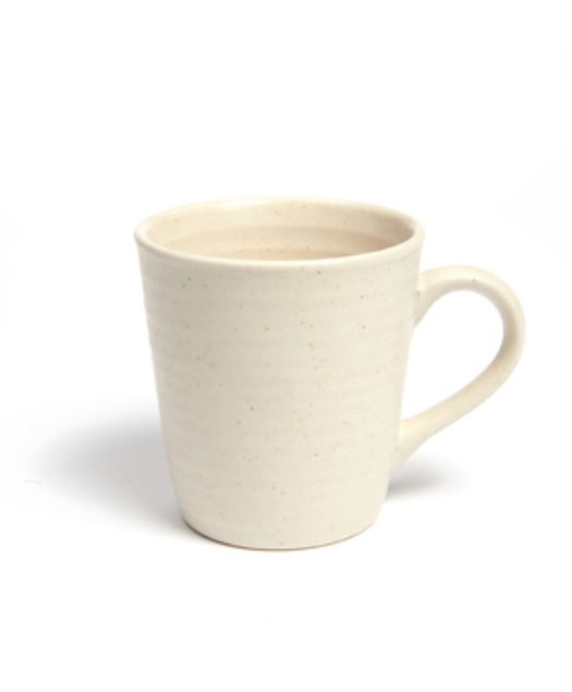 Tazza mug in ceramica con manico color avorio