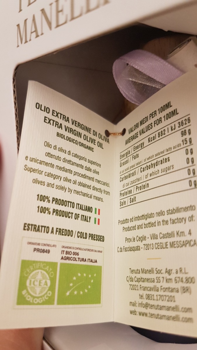 Olio extravergine d'oliva pugliese Biologico