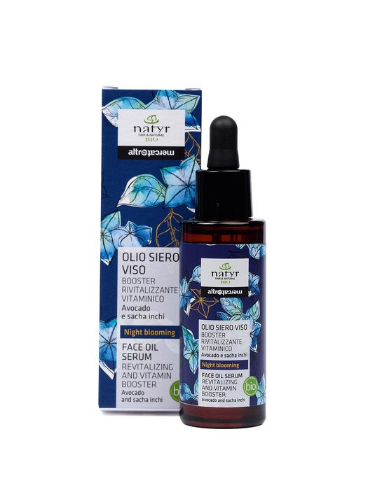 Olio rivitalizzante vitaminico per il viso e corpo, un siero bio - booster Natyr.