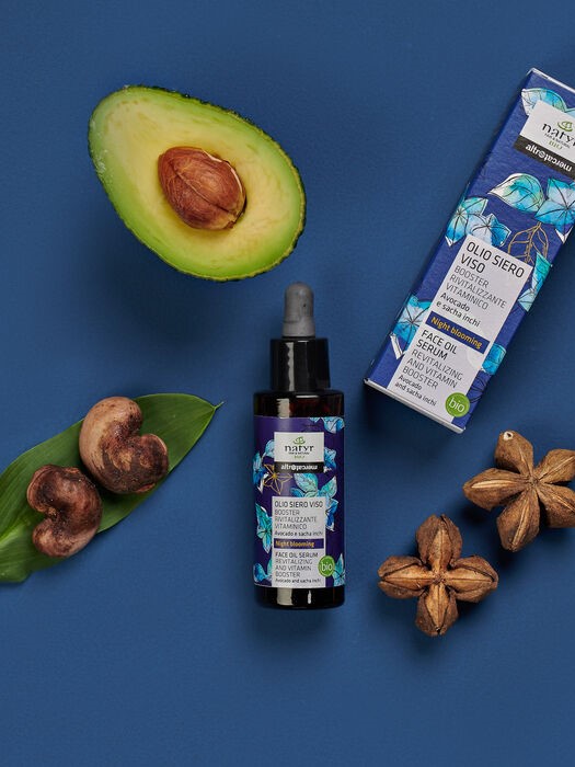 Olio rivitalizzante vitaminico per il viso e corpo, un siero bio - booster Natyr.