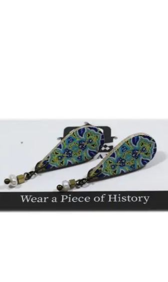 Orecchini a goccia maiolica blu turchesi Firuzè