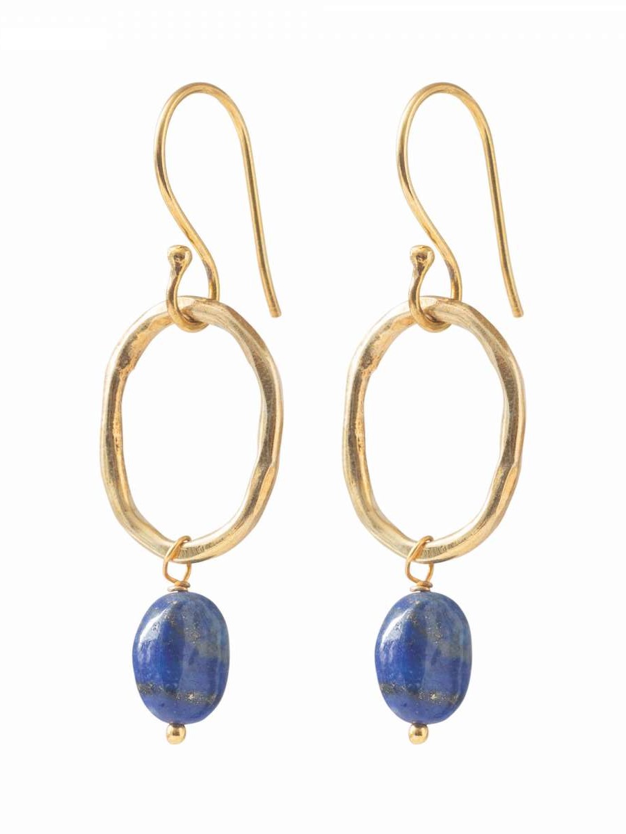 Orecchini dorati Graceful con Lapis Lazuli