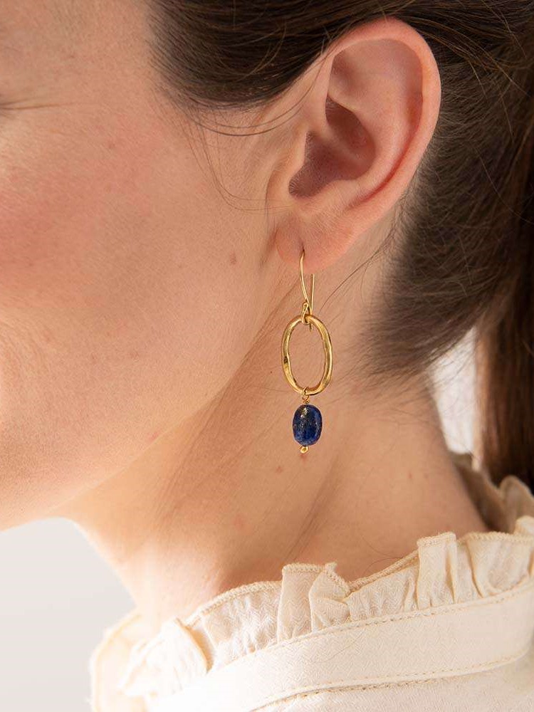 Orecchini dorati Graceful con Lapis Lazuli