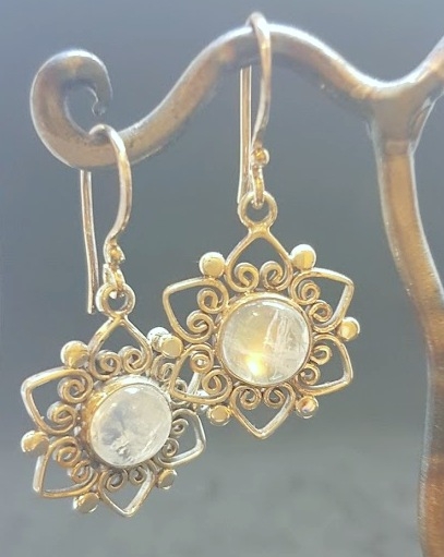 Orecchini pendenti a fiore in argento 35mm