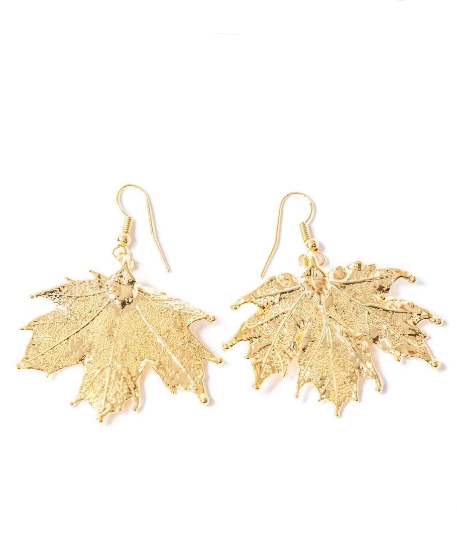 Orecchini foglia Acero canadese oro
