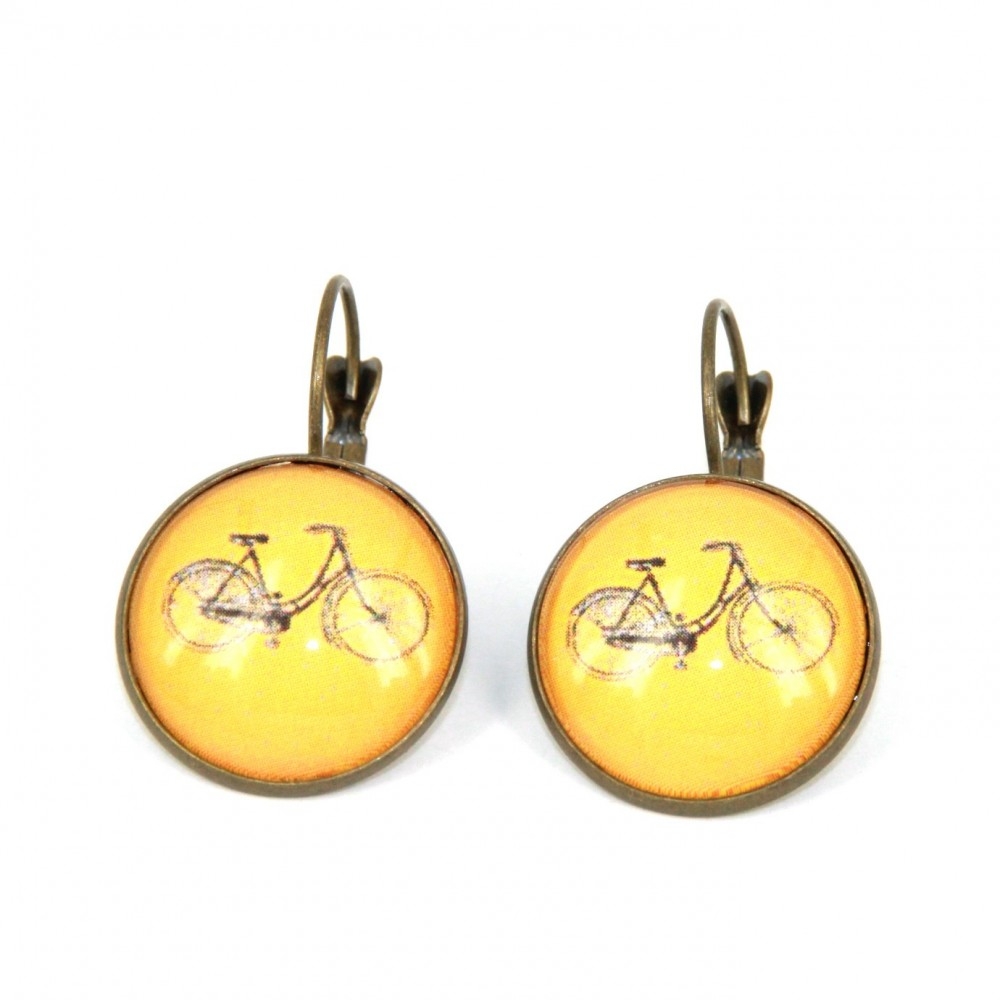 Orecchini grandi metallo anticato in arancio Bici - Soul Scope