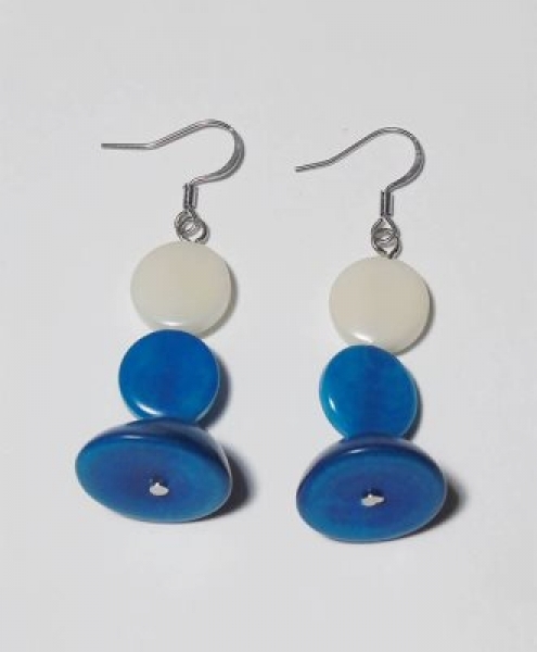 Orecchini lunghi in tagua Gemme Azzurri