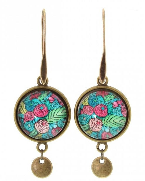 Orecchini lunghi grandi metallo anticato Spring pattern - Soul Scope