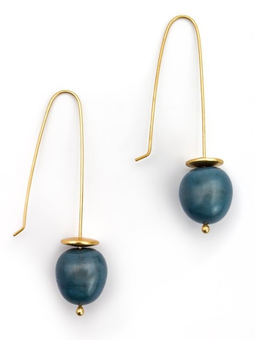 Orecchini pendenti con seme di chicon PALMA blu