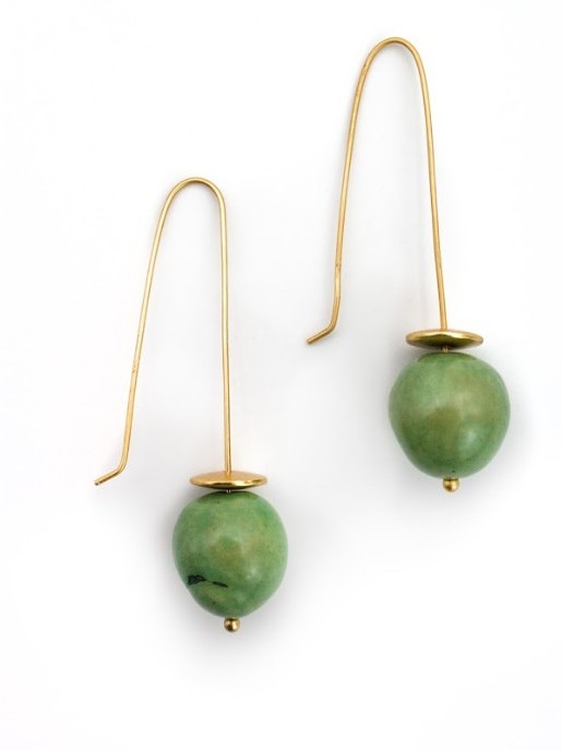 Orecchini pendenti con seme di chicon PALMA verde menta