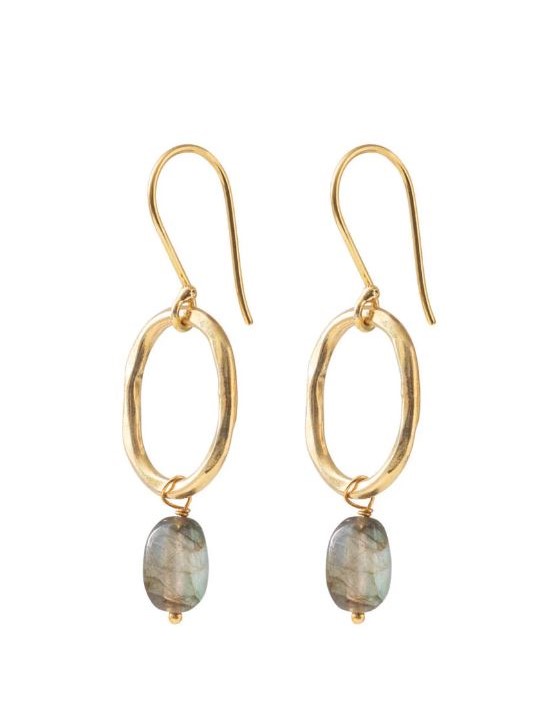 Orecchini dorati Graceful con Labradorite