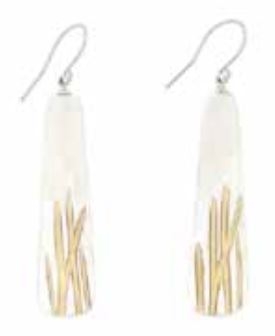 Orecchini lunghi design in alluninio satinato inciso in silver e oro - Culture Mix