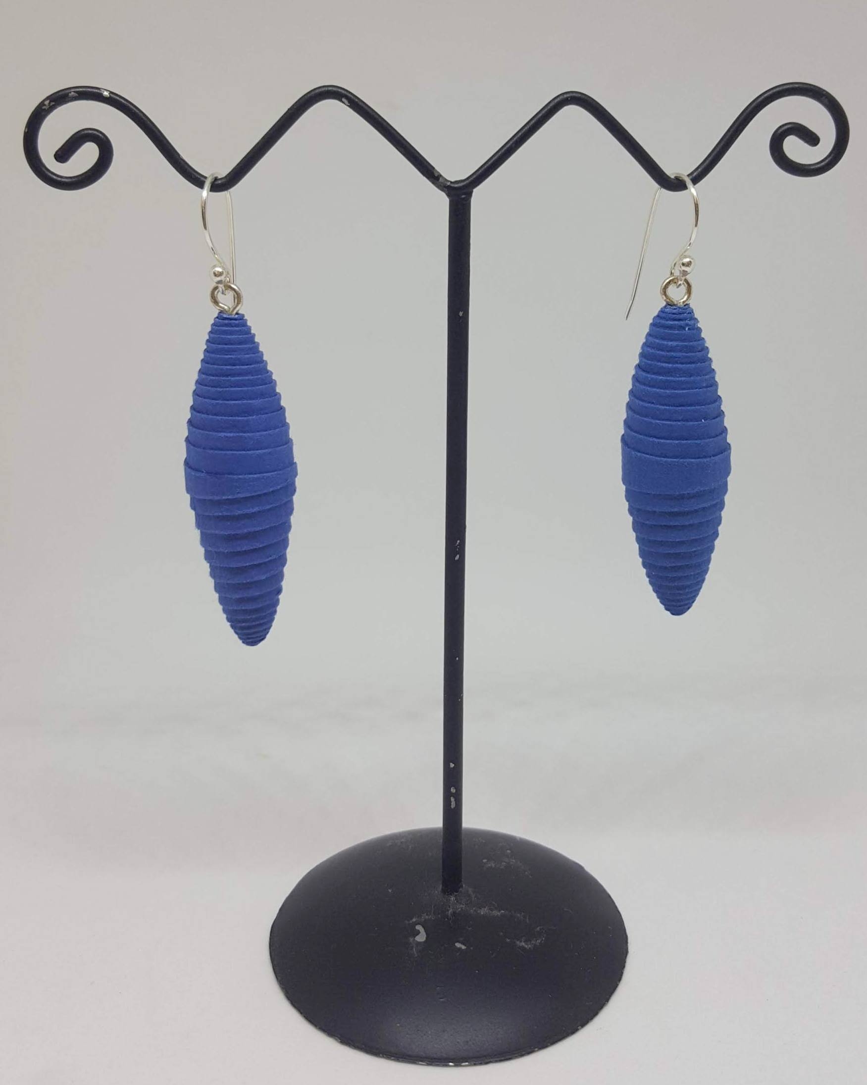 Orecchini LONG in carta di cotone e gancio in argento BLUETTE - Nicitta