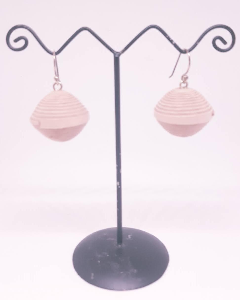Orecchini PEARL in carta di cotone e gancio in argento ROSA PALLIDO - Nicitta