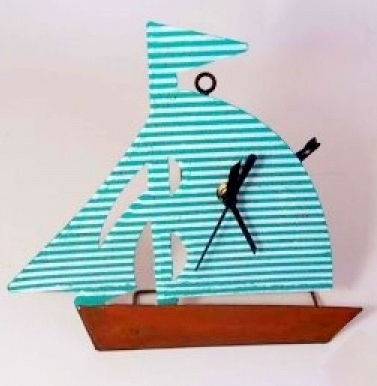 Orologio da parete barca azzurra