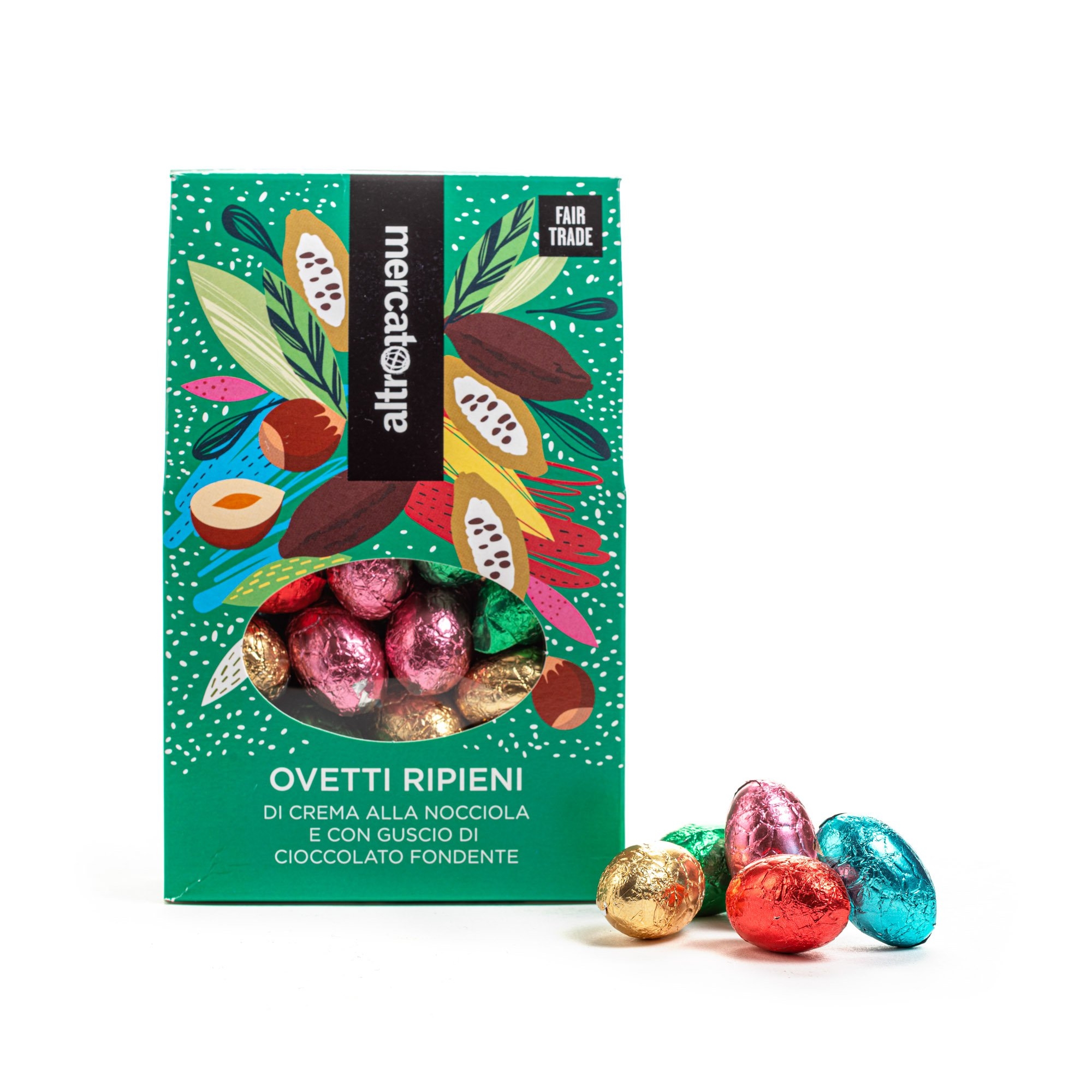 Ovetti di pasqua alla nocciola ricoperti di cioccolato fondente