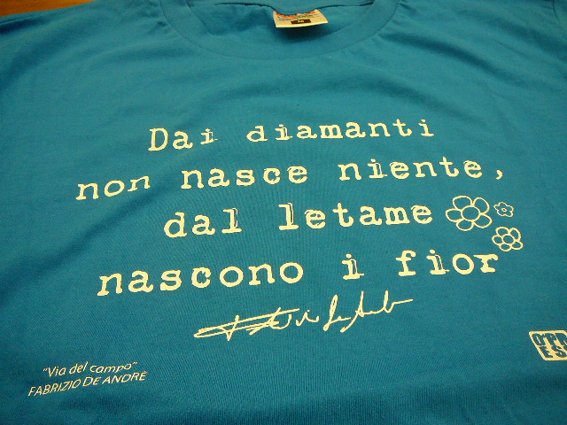 T-shirt VIA DEL CAMPO celeste - Fabrizio De Andrè - O'Press