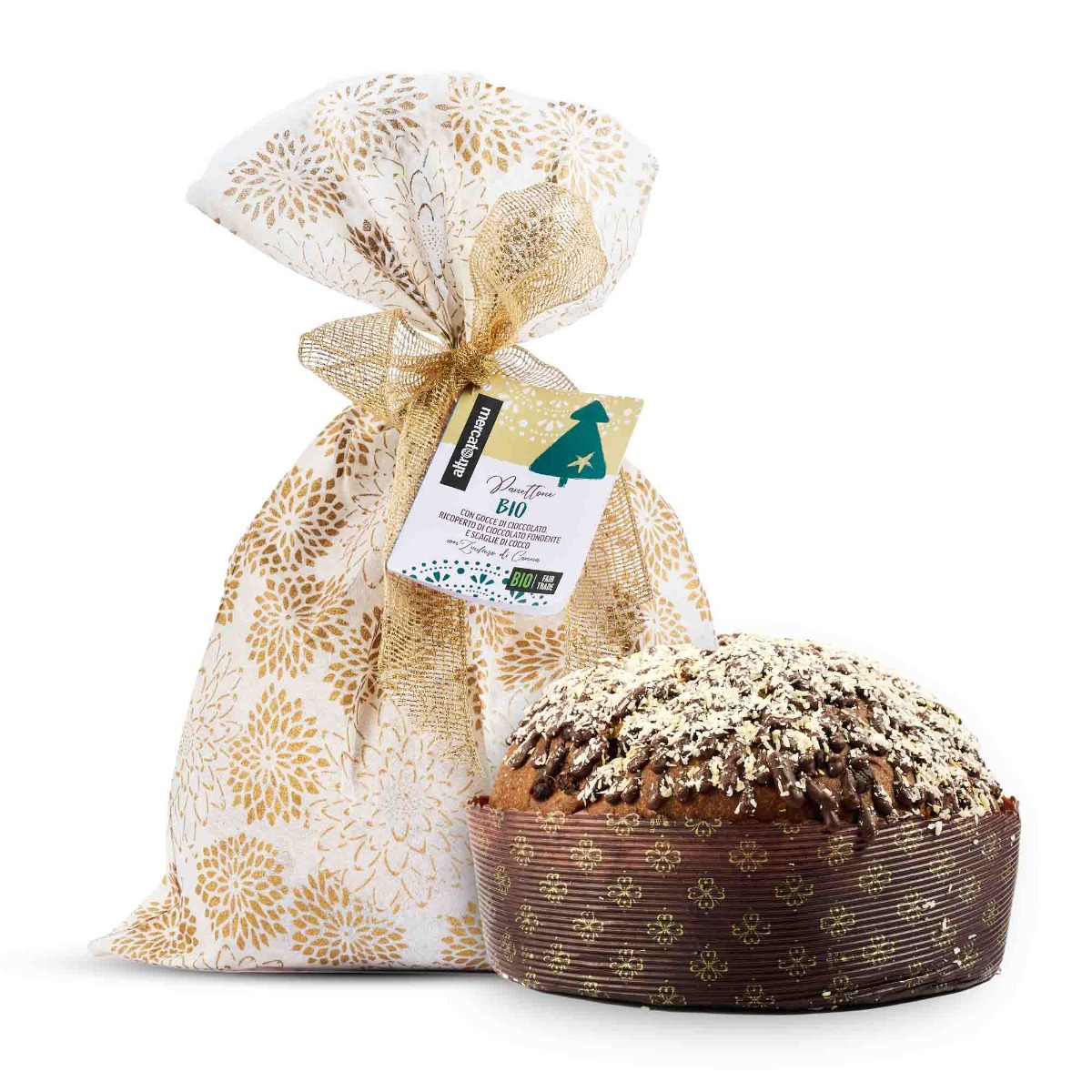Panettone Bio al cioccolato fondente e scaglie di cocco Altromercato
