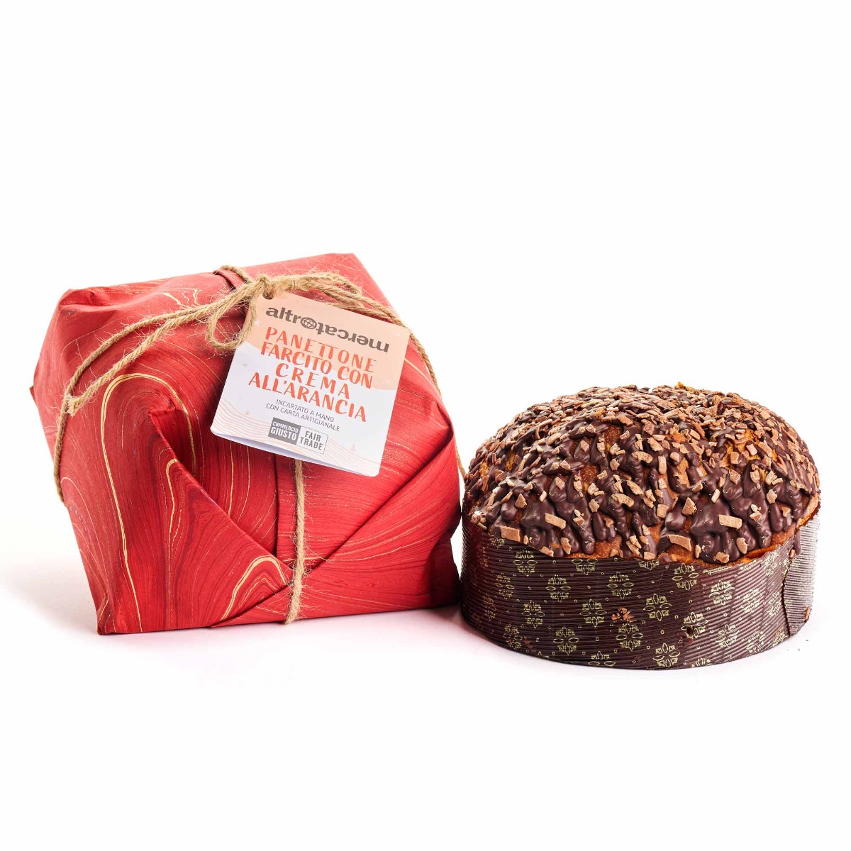Panettone farcito con crema all'arancia Altromercato