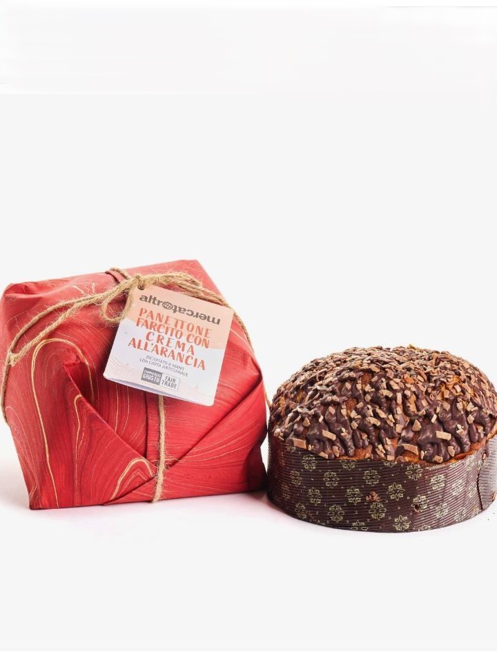Panettone farcito con crema all'arancia Altromercato