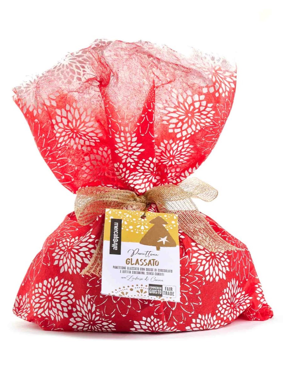 Panettone glassato con cioccolato e uvetta Altromercato