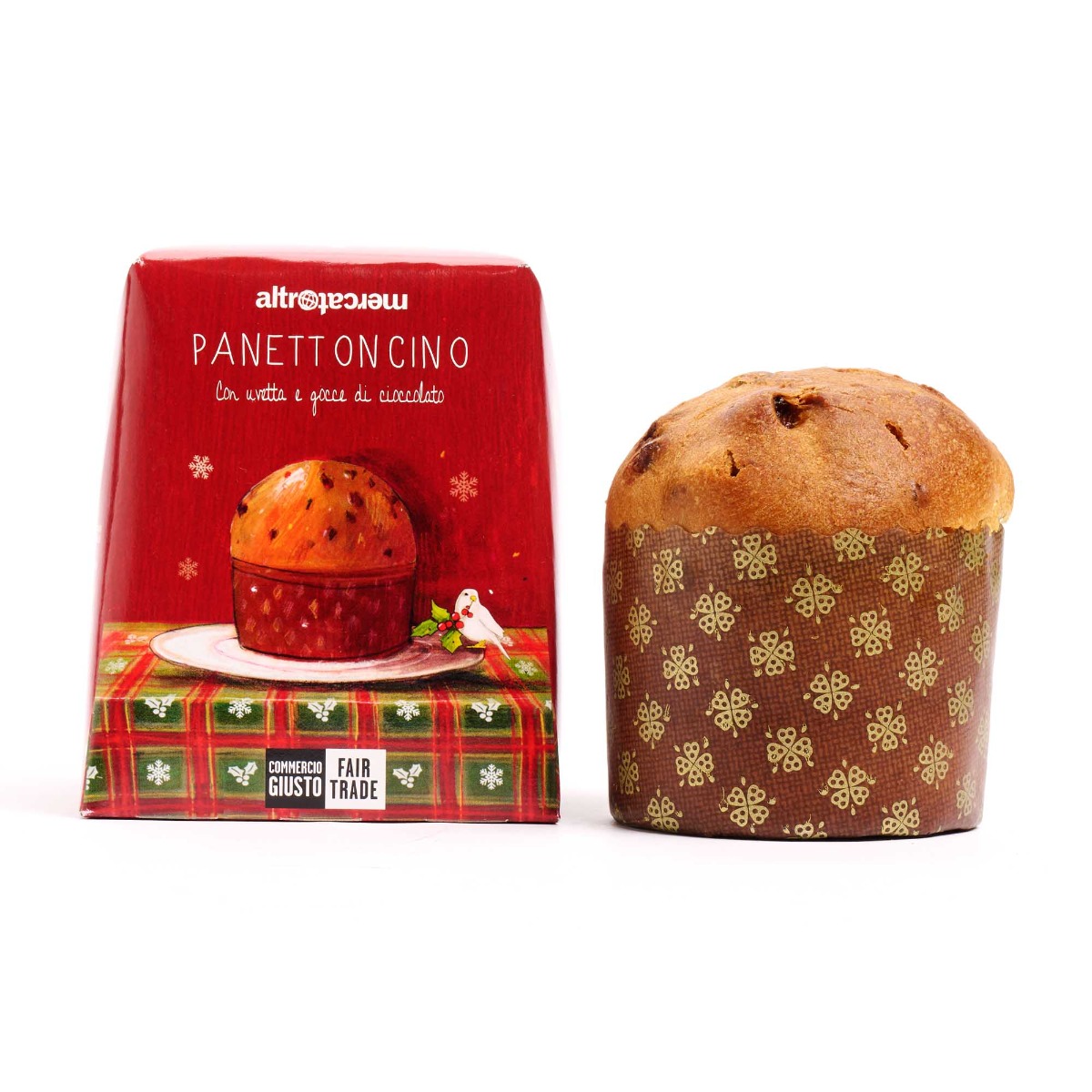 Panettoncino con uvetta e gocce di cioccolata Altromercato