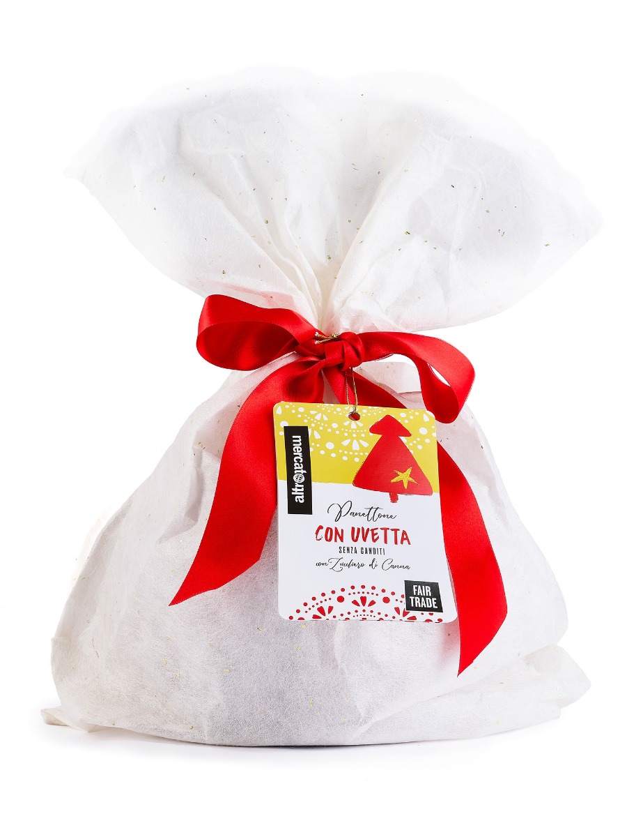 Panettone solidale Altromercato con uvetta senza canditi