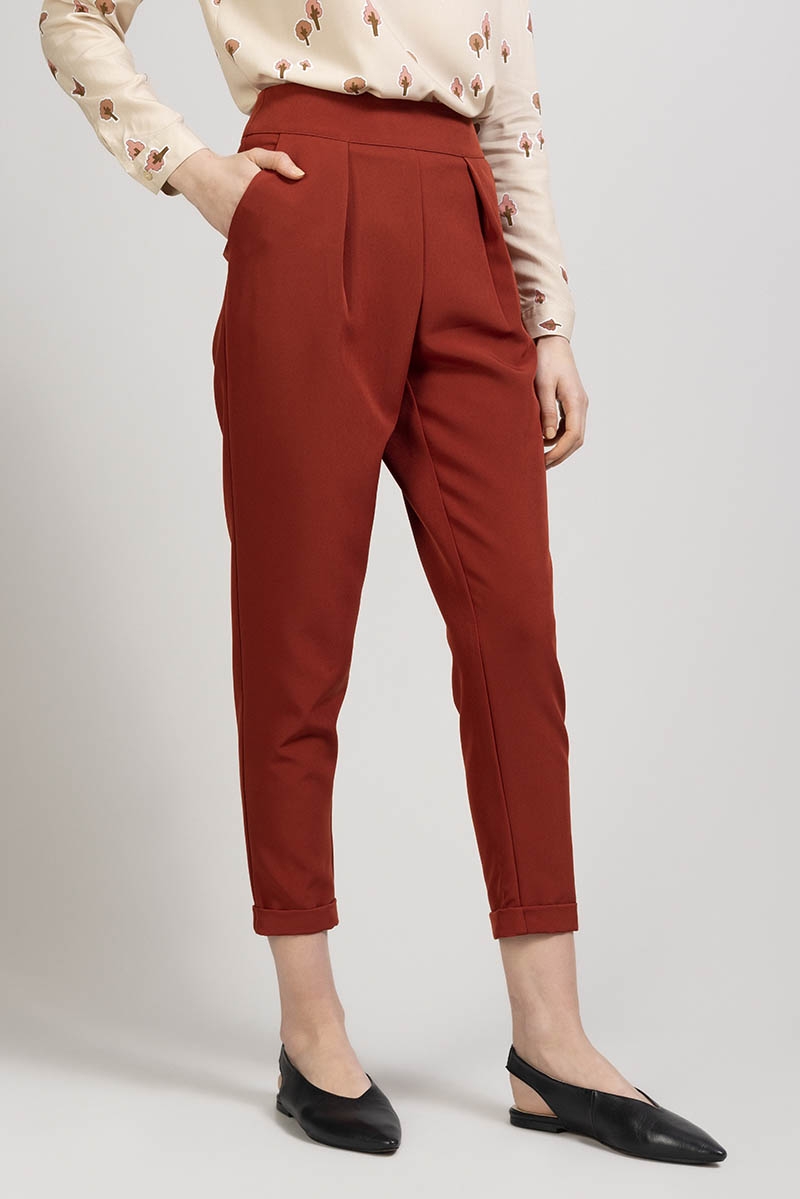 Pantalone con baschina Taiga Rosso mattone - Quid