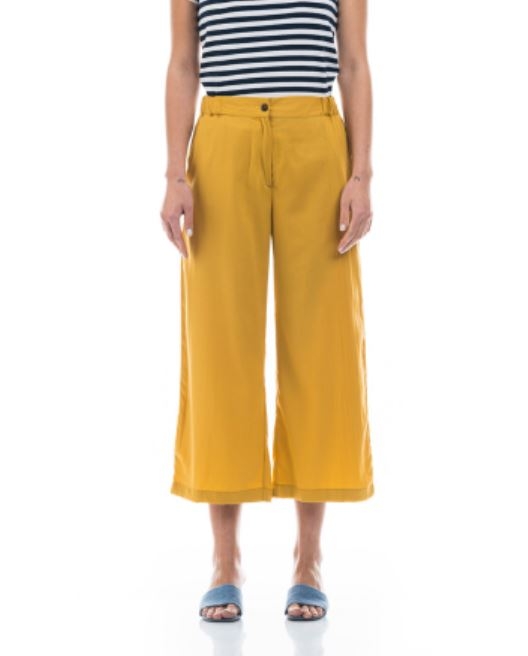 Pantaloni cropped in tencel Ciliegio Giallo On Earth - Altromercato