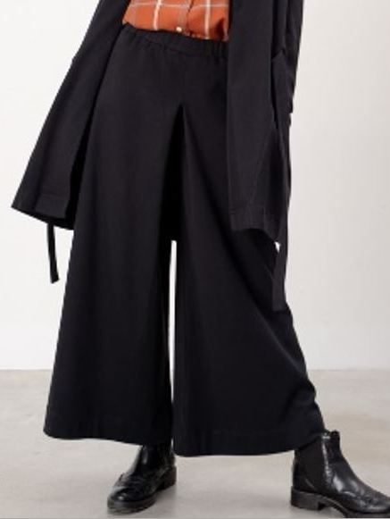 Pantaloni cropped Vele in cotone organico felpato Nero