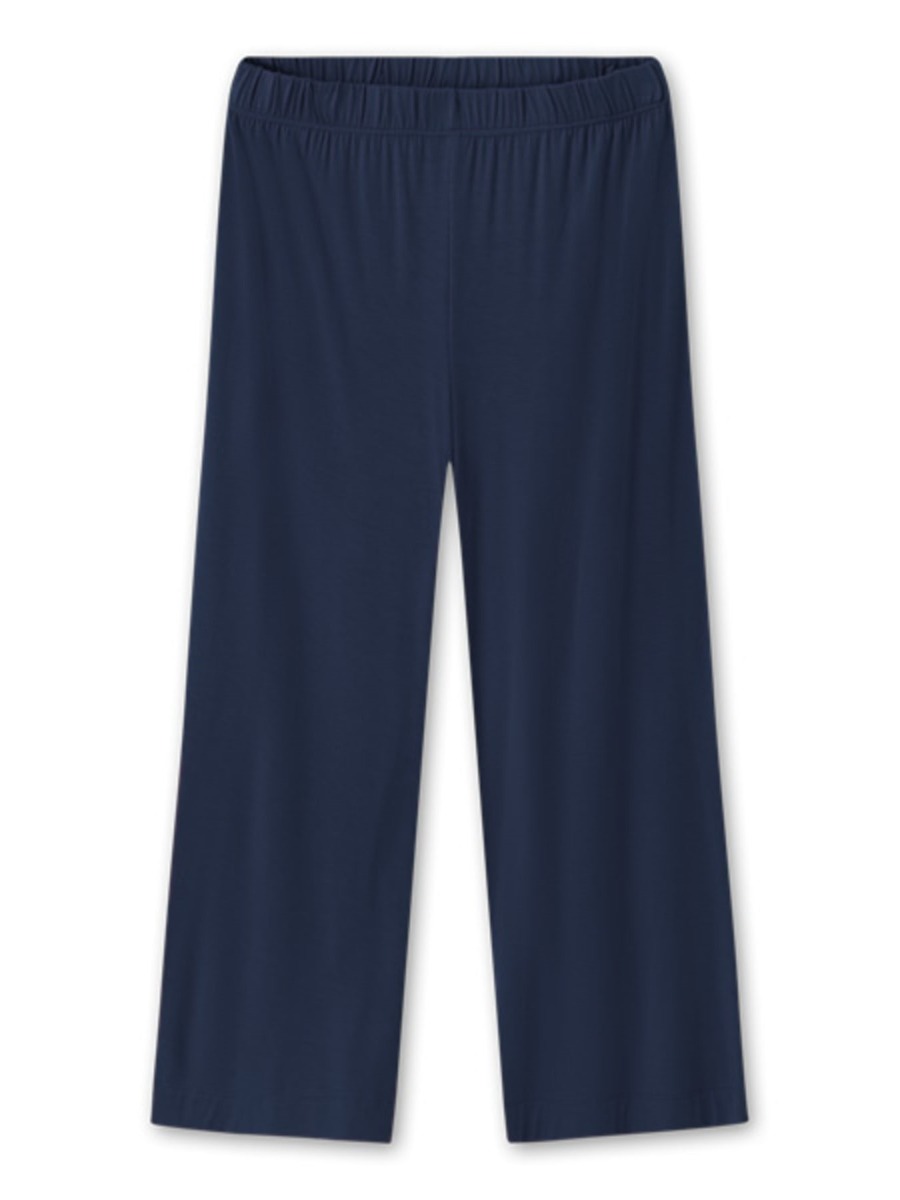 pantaloni palazzo donna in bamboo Blu navy