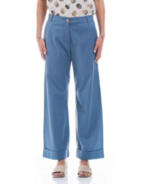 Pantaloni in cotone e lino Dalia Denim On Earth - Altromercato