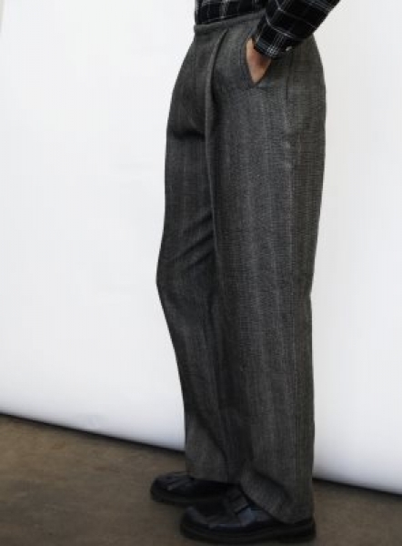 Pantalone in cotone jacquard morbido Samira grigio scuro