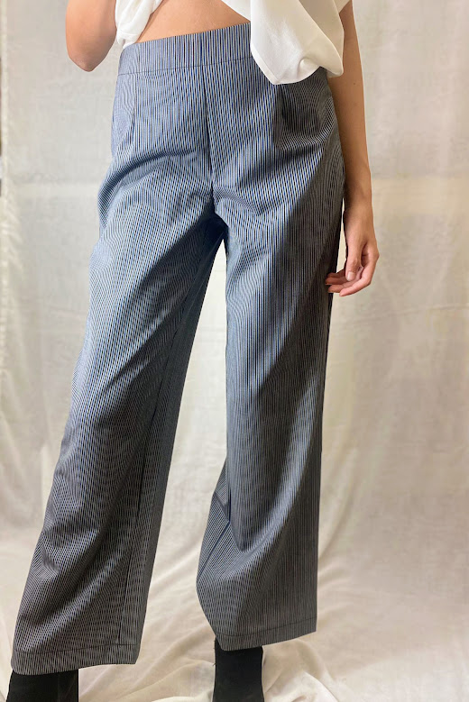 Pantalone in fresco di lana Amelia righine Quid per OnEarth