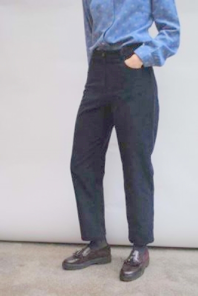 Pantalone a sigaretta in velluto a costine Jaya Blu