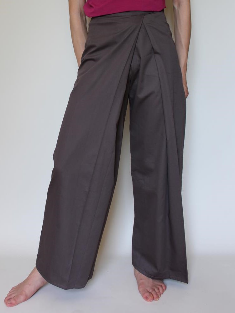Pantaloni larghi donna in cotone Carol Tortora, Trame