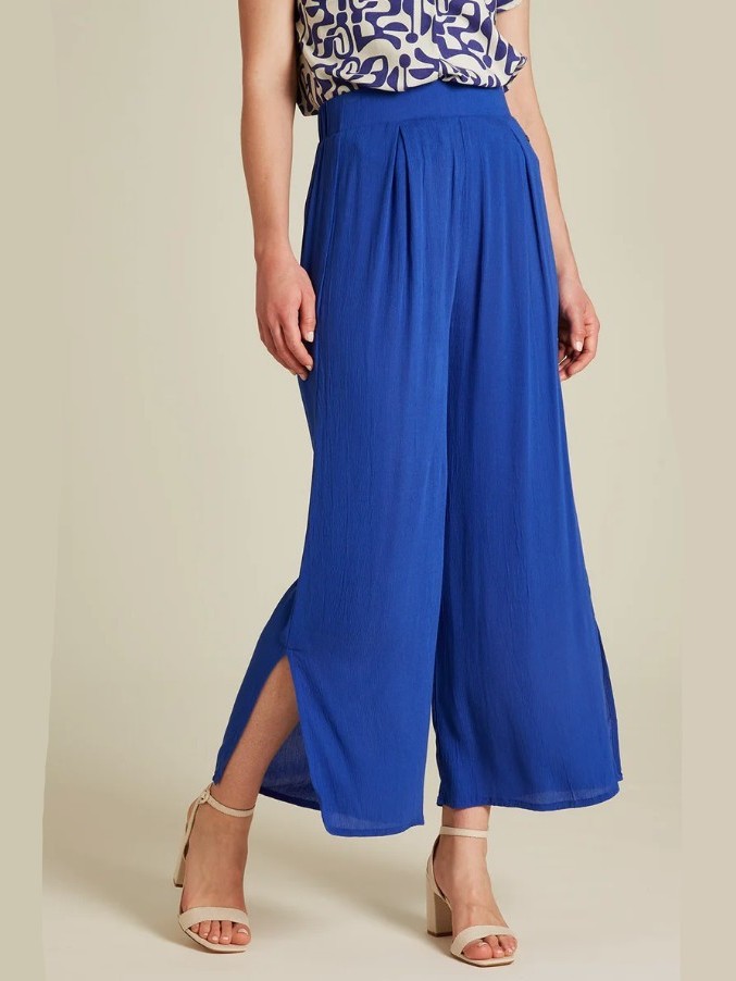 Pantaloni estivi donna Blu China in EcoVero Tranquillo.
