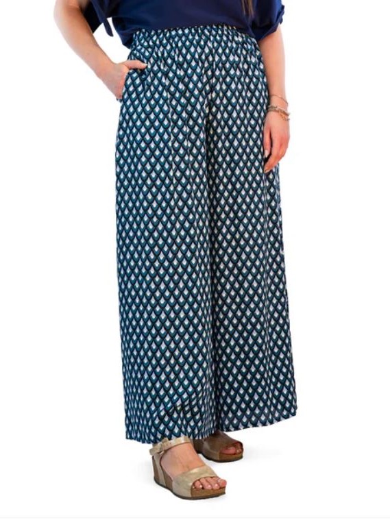 Pantaloni eleganti a palazzo fantasia Tigri