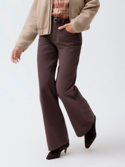 Pantaloni donna in twill di cotone bio Marrone