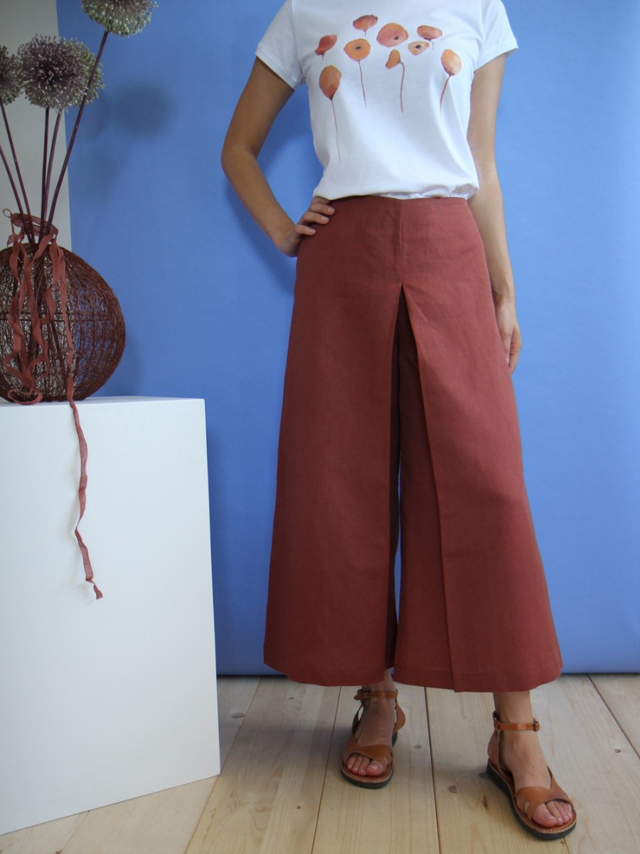 Pantaloni cropped donna ZOE Terracotta