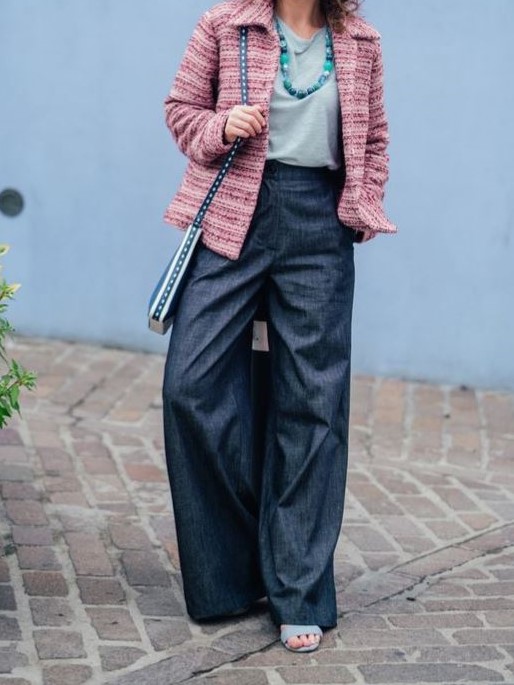 Jeans larghi vita alta Zhavia, Progetto Quid per On Earth abbigliamento sostenibile.