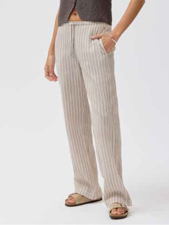 Pantaloni donna in cotone goffrato bianco nero