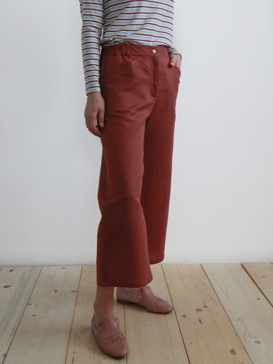 Pantaloni cropped donna VITE Terracotta