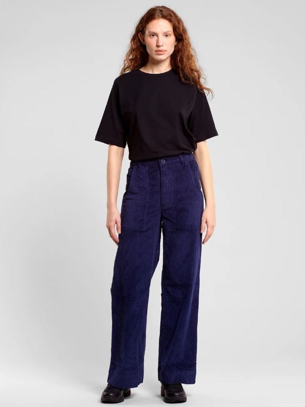 Pantaloni in velluto Vara Work blu navy Dedicated