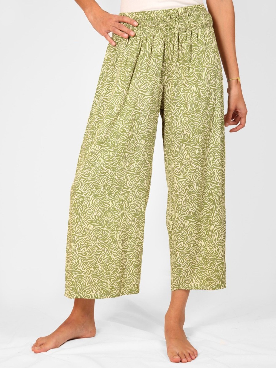 Pantaloni estivi donna Zebra Green, Mandum