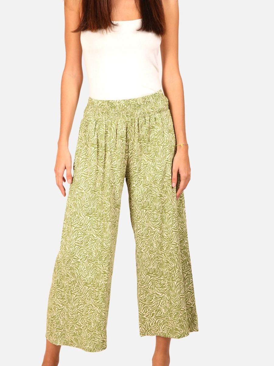Pantaloni estivi donna Zebra Green, Mandum